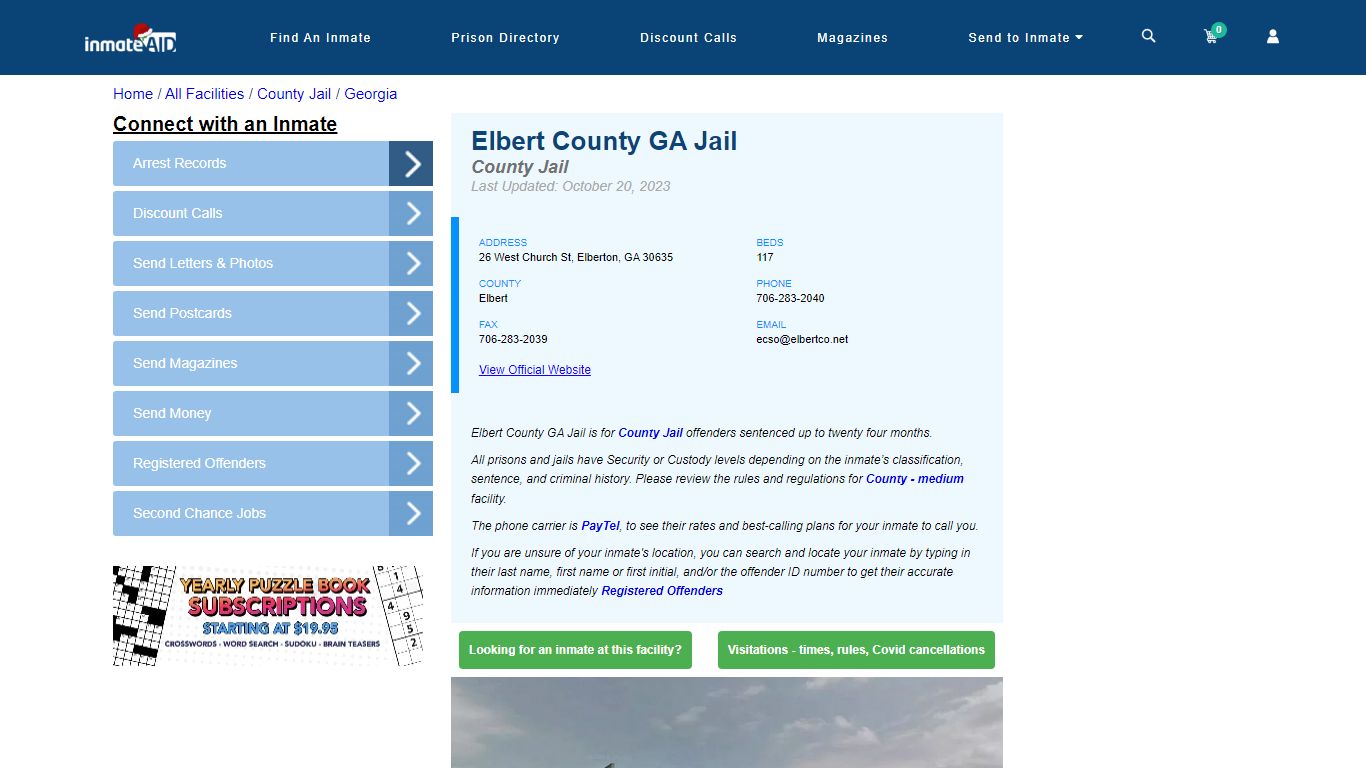 Elbert County GA Jail - Inmate Locator - Elberton, GA